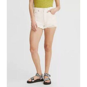Levis 501 White Denim Cutoff Shorts Womens Size W33